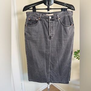 Gray Denim Skirt